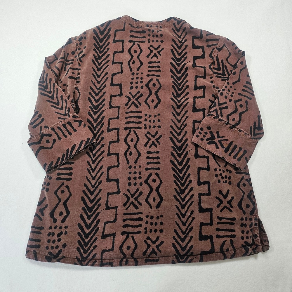 Tianello Soul of Africa Vintage Tribal Print Tencel Rayon Tunic  made in USA Med - Picture 11 of 11